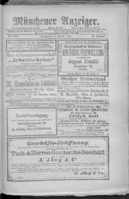 Münchener Anzeiger (Münchner neueste Nachrichten) Dienstag 3. Oktober 1876