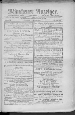 Münchener Anzeiger (Münchner neueste Nachrichten) Freitag 13. Oktober 1876