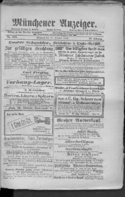 Münchener Anzeiger (Münchner neueste Nachrichten) Mittwoch 25. Oktober 1876