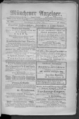 Münchener Anzeiger (Münchner neueste Nachrichten) Donnerstag 26. Oktober 1876