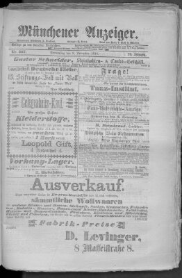 Münchener Anzeiger (Münchner neueste Nachrichten) Donnerstag 2. November 1876