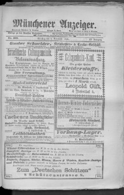 Münchener Anzeiger (Münchner neueste Nachrichten) Samstag 4. November 1876