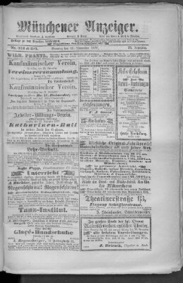 Münchener Anzeiger (Münchner neueste Nachrichten) Sonntag 19. November 1876