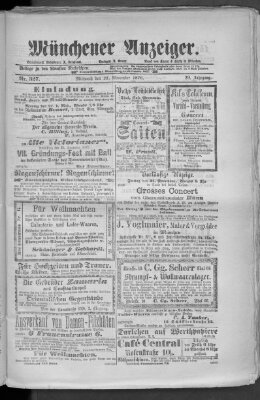 Münchener Anzeiger (Münchner neueste Nachrichten) Mittwoch 22. November 1876