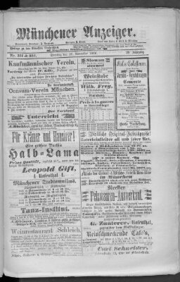 Münchener Anzeiger (Münchner neueste Nachrichten) Sonntag 26. November 1876