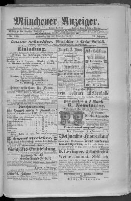 Münchener Anzeiger (Münchner neueste Nachrichten) Donnerstag 30. November 1876