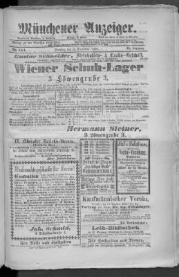 Münchener Anzeiger (Münchner neueste Nachrichten) Samstag 9. Dezember 1876