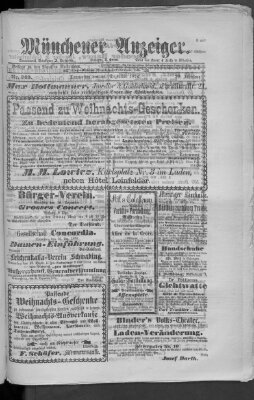 Münchener Anzeiger (Münchner neueste Nachrichten) Donnerstag 14. Dezember 1876