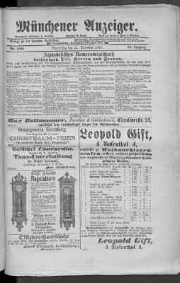 Münchener Anzeiger (Münchner neueste Nachrichten) Donnerstag 21. Dezember 1876