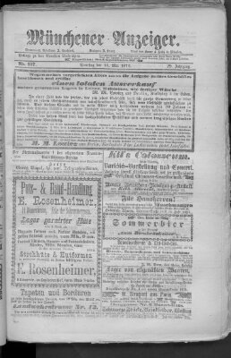 Münchener Anzeiger (Münchner neueste Nachrichten) Dienstag 16. Mai 1876