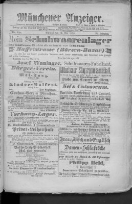 Münchener Anzeiger (Münchner neueste Nachrichten) Mittwoch 17. Mai 1876