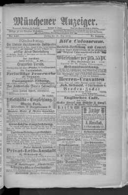 Münchener Anzeiger (Münchner neueste Nachrichten) Freitag 26. Mai 1876