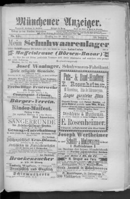 Münchener Anzeiger (Münchner neueste Nachrichten) Samstag 27. Mai 1876