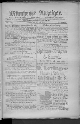Münchener Anzeiger (Münchner neueste Nachrichten) Samstag 10. Juni 1876