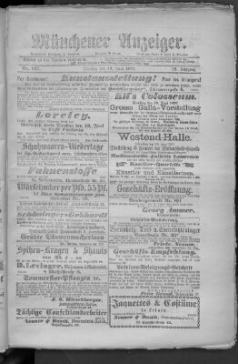 Münchener Anzeiger (Münchner neueste Nachrichten) Dienstag 13. Juni 1876