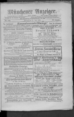 Münchener Anzeiger (Münchner neueste Nachrichten) Mittwoch 21. Juni 1876