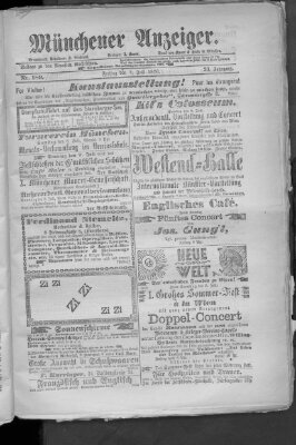 Münchener Anzeiger (Münchner neueste Nachrichten) Samstag 8. Juli 1876