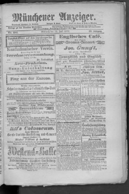 Münchener Anzeiger (Münchner neueste Nachrichten) Mittwoch 12. Juli 1876