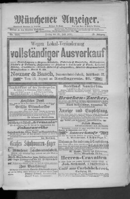 Münchener Anzeiger (Münchner neueste Nachrichten) Freitag 28. Juli 1876