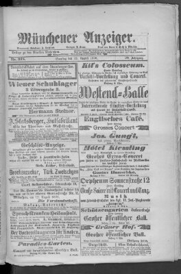 Münchener Anzeiger (Münchner neueste Nachrichten) Samstag 12. August 1876