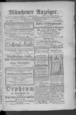 Münchener Anzeiger (Münchner neueste Nachrichten) Mittwoch 16. August 1876