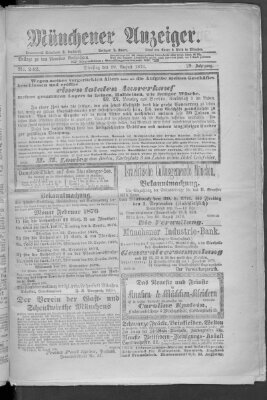 Münchener Anzeiger (Münchner neueste Nachrichten) Dienstag 29. August 1876