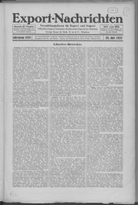 Export-Nachrichten (Münchner neueste Nachrichten) Montag 30. Juli 1923