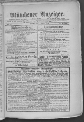 Münchener Anzeiger (Münchner neueste Nachrichten) Dienstag 4. Januar 1876