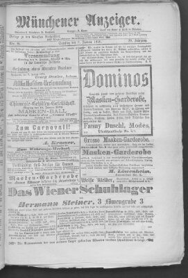 Münchener Anzeiger (Münchner neueste Nachrichten) Samstag 8. Januar 1876