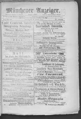 Münchener Anzeiger (Münchner neueste Nachrichten) Sonntag 9. Januar 1876