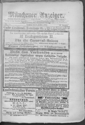 Münchener Anzeiger (Münchner neueste Nachrichten) Dienstag 18. Januar 1876