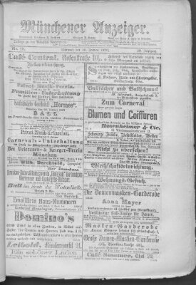 Münchener Anzeiger (Münchner neueste Nachrichten) Mittwoch 19. Januar 1876