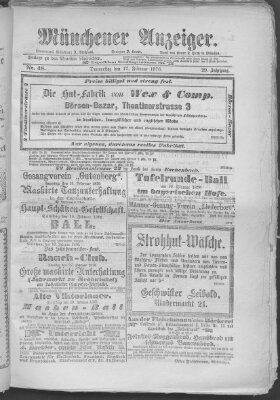 Münchener Anzeiger (Münchner neueste Nachrichten) Donnerstag 17. Februar 1876