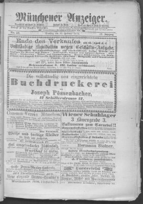 Münchener Anzeiger (Münchner neueste Nachrichten) Dienstag 22. Februar 1876