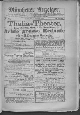 Münchener Anzeiger (Münchner neueste Nachrichten) Dienstag 29. Februar 1876