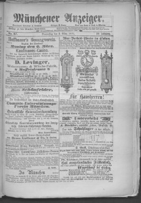 Münchener Anzeiger (Münchner neueste Nachrichten) Donnerstag 2. März 1876