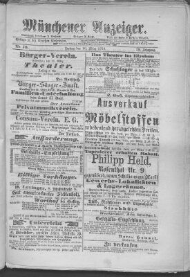 Münchener Anzeiger (Münchner neueste Nachrichten) Freitag 10. März 1876