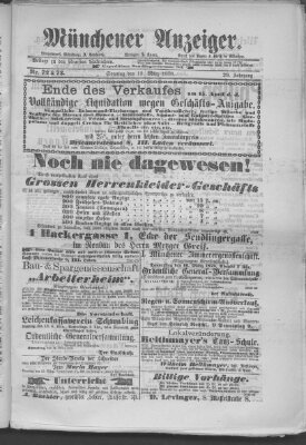 Münchener Anzeiger (Münchner neueste Nachrichten) Sonntag 12. März 1876