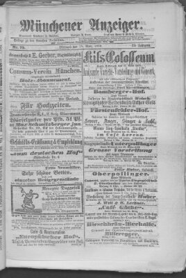 Münchener Anzeiger (Münchner neueste Nachrichten) Mittwoch 15. März 1876