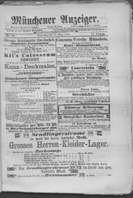 Münchener Anzeiger (Münchner neueste Nachrichten) Donnerstag 16. März 1876