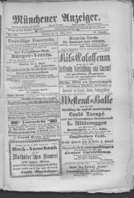 Münchener Anzeiger (Münchner neueste Nachrichten) Dienstag 28. März 1876