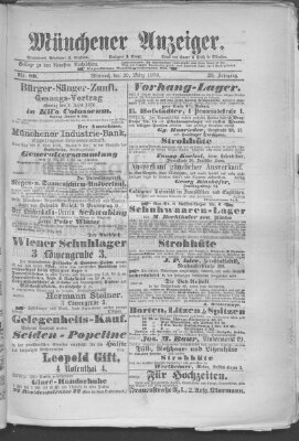 Münchener Anzeiger (Münchner neueste Nachrichten) Mittwoch 29. März 1876