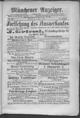 Münchener Anzeiger (Münchner neueste Nachrichten) Mittwoch 5. April 1876