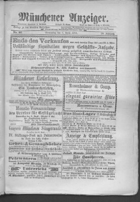 Münchener Anzeiger (Münchner neueste Nachrichten) Donnerstag 6. April 1876