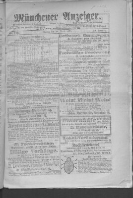 Münchener Anzeiger (Münchner neueste Nachrichten) Freitag 28. April 1876