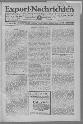 Export-Nachrichten (Münchner neueste Nachrichten) Samstag 24. Januar 1925