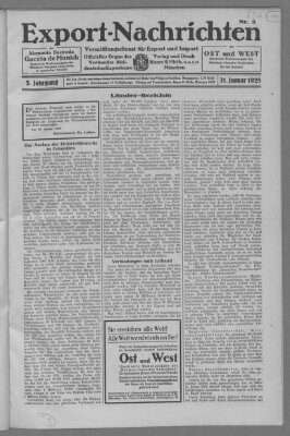 Export-Nachrichten (Münchner neueste Nachrichten) Samstag 31. Januar 1925