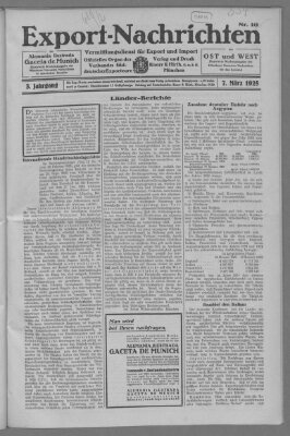 Export-Nachrichten (Münchner neueste Nachrichten) Samstag 7. März 1925