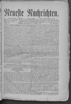 Neueste Nachrichten (Münchner neueste Nachrichten) Donnerstag 6. Januar 1876