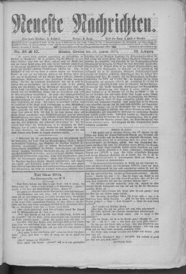 Neueste Nachrichten (Münchner neueste Nachrichten) Sonntag 16. Januar 1876